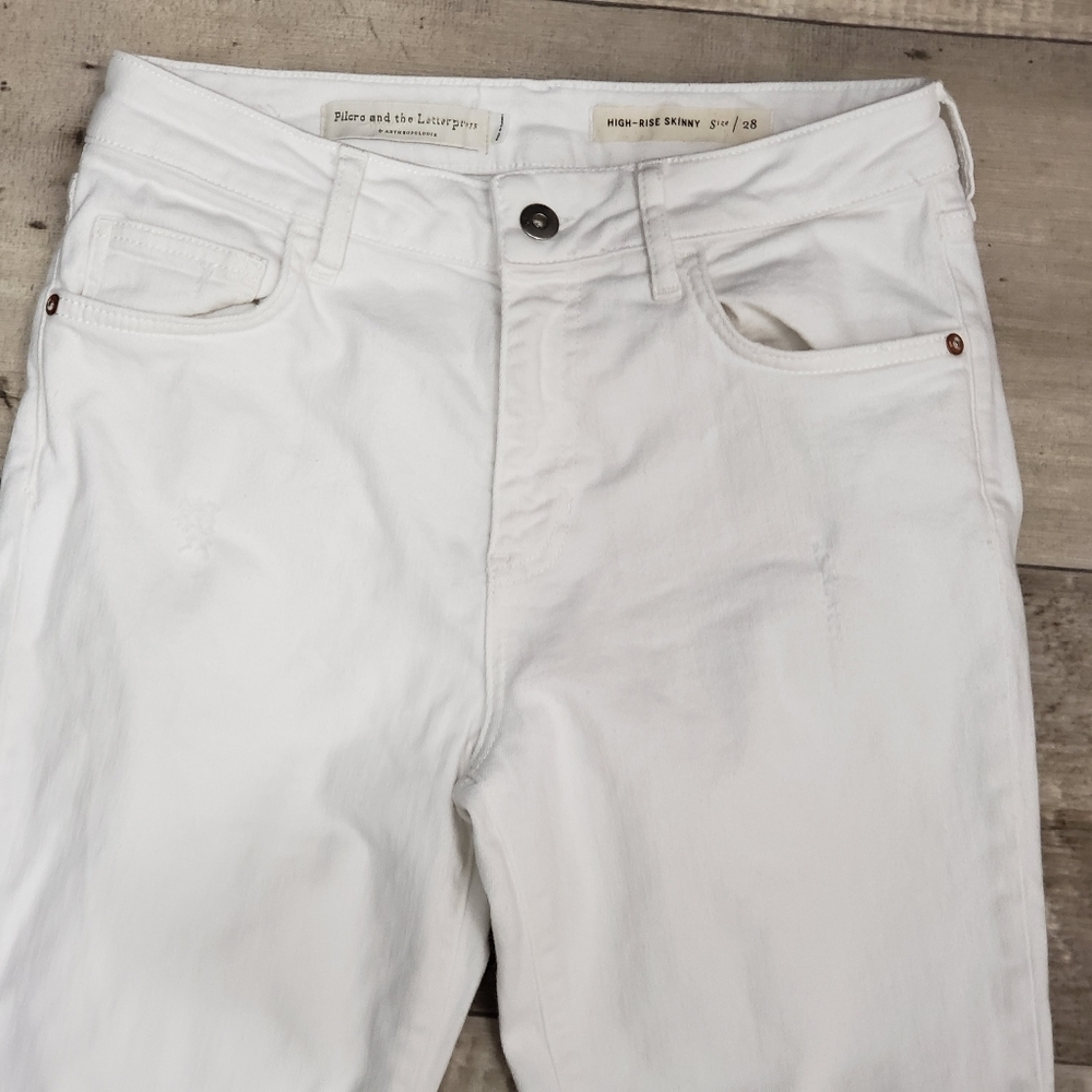 Pilcro and Letterpress by Anthropologie High Rise Skinny Jeans Size 28 - Picture 4 of 16